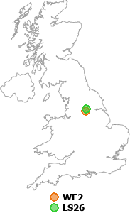 map showing distance between WF2 and LS26