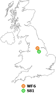 map showing distance between WF6 and S81