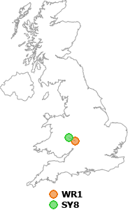 map showing distance between WR1 and SY8