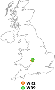 map showing distance between WR1 and WR9