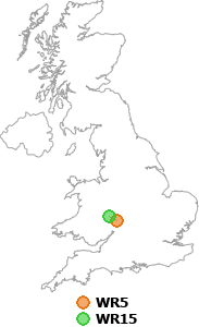 map showing distance between WR5 and WR15