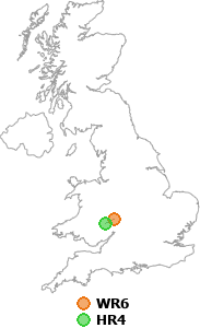map showing distance between WR6 and HR4