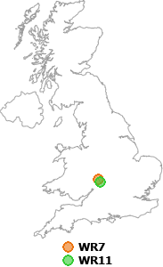 map showing distance between WR7 and WR11