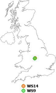 map showing distance between WS14 and WS9