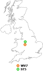 map showing distance between WV7 and ST5