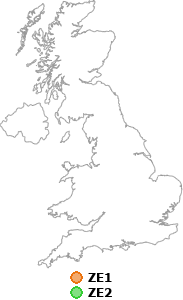 map showing distance between ZE1 and ZE2