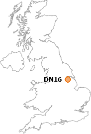map showing location of DN16