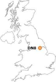 map showing location of DN8