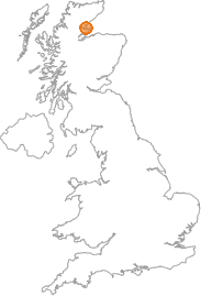 map showing location of Dornoch, Highland