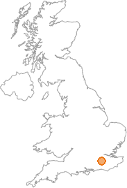 map showing location of Doversgreen, Surrey