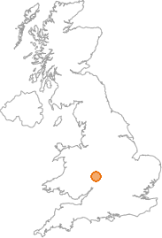 map showing location of Droitwich, Hereford and Worcester