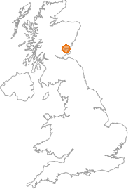 map showing location of Dronley, Angus