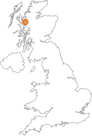 map showing location of Dry Harbour, Highland