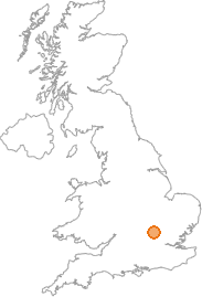 map showing location of Dunstable, Bedfordshire