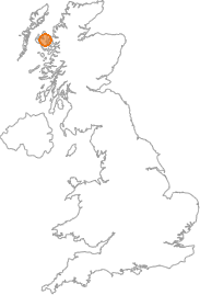 map showing location of Duntulm, Highland