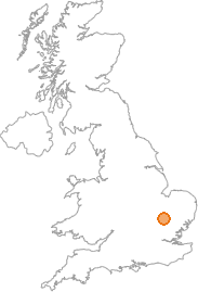 map showing location of Duxford, Cambridgeshire