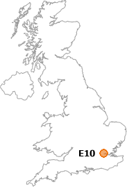 map showing location of E10