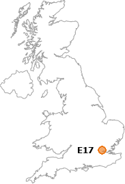 map showing location of E17