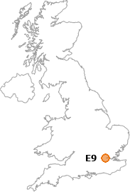 map showing location of E9