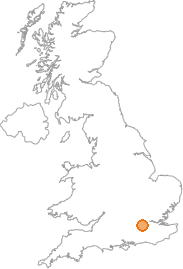 map showing location of East Molesey, Surrey