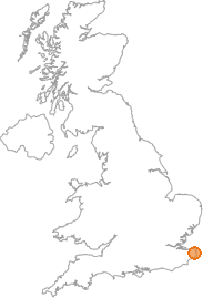 map showing location of Eastry, Kent