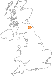 map showing location of Ednam, Scottish Borders