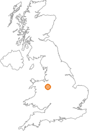 map showing location of Eglwys Cross, Wrexham