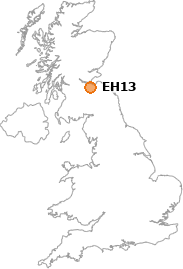 map showing location of EH13