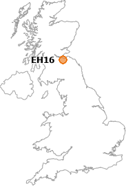 map showing location of EH16