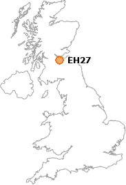 map showing location of EH27