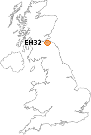 map showing location of EH32