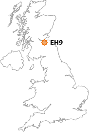 map showing location of EH9