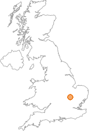 map showing location of Eltisley, Cambridgeshire
