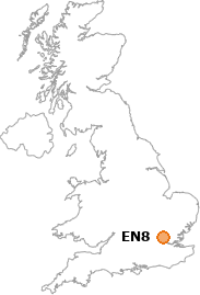 map showing location of EN8