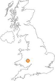 map showing location of Eywood, Hereford and Worcester