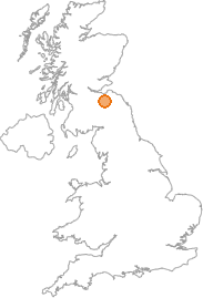 map showing location of Falahill, Scottish Borders