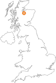 map showing location of Findhorn Bridge, Highland