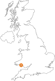 map showing location of Five Roads, Carmarthenshire