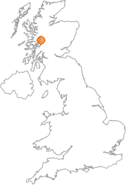 map showing location of Fort William, Highland