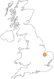 map showing location of Four Gotes, Cambridgeshire
