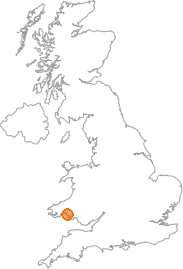 map showing location of Four Roads, Carmarthenshire