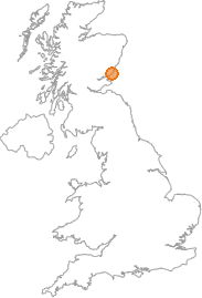 map showing location of Friockheim, Angus