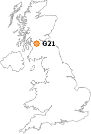 map showing location of G21