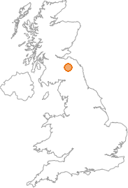 map showing location of Galabank, Scottish Borders