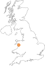 map showing location of Ganllwyd, Gwynedd