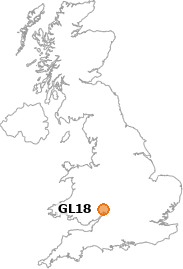 map showing location of GL18