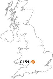 map showing location of GL54