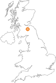 map showing location of Glentress, Scottish Borders