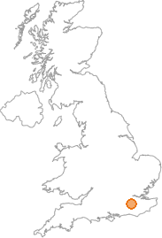 map showing location of Godstone, Surrey