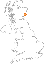 map showing location of Gourdon, Aberdeenshire